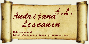 Andrijana Leščanin vizit kartica